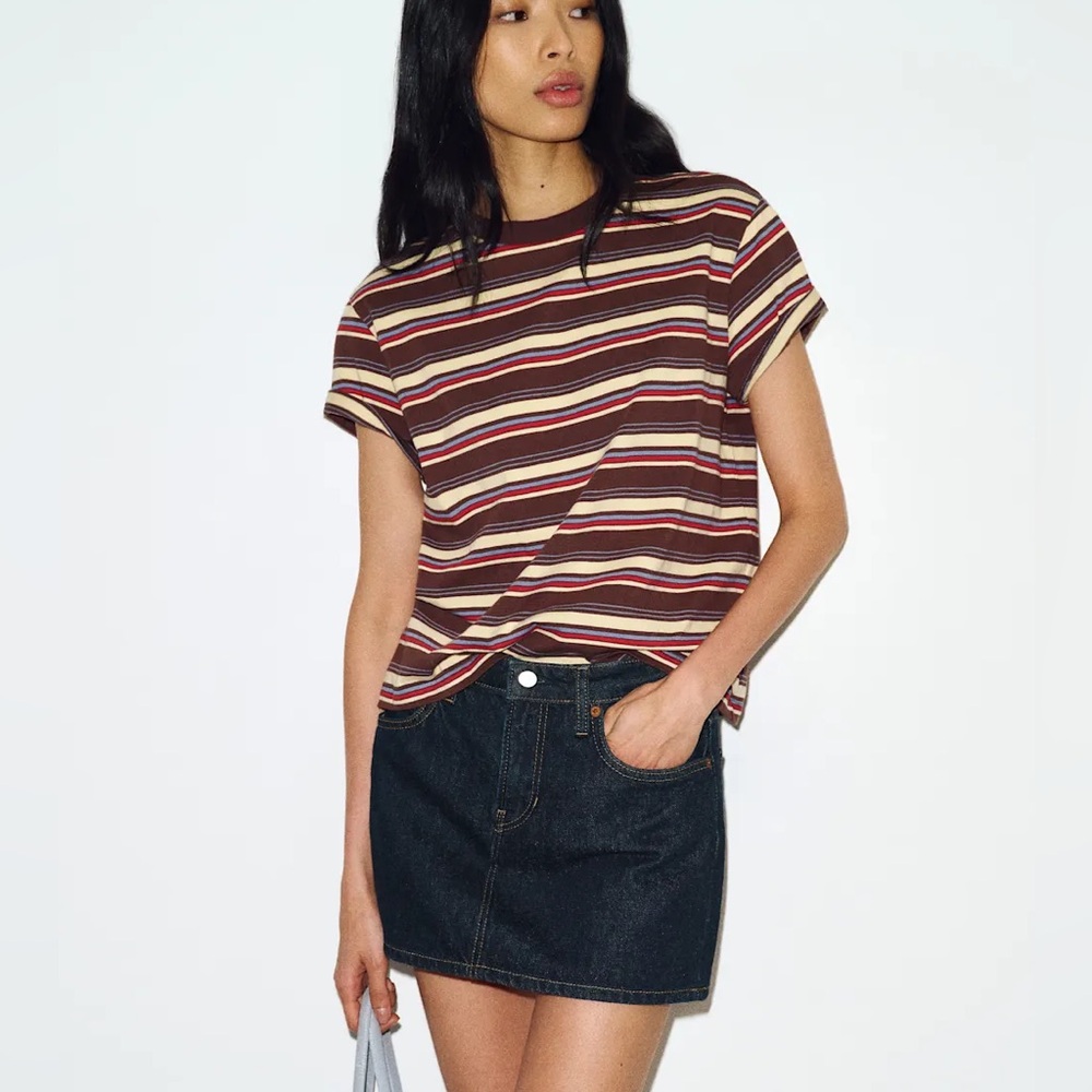 NWT REFORMATION LOW RISE DENIM MINI SKIRT SIZE 26